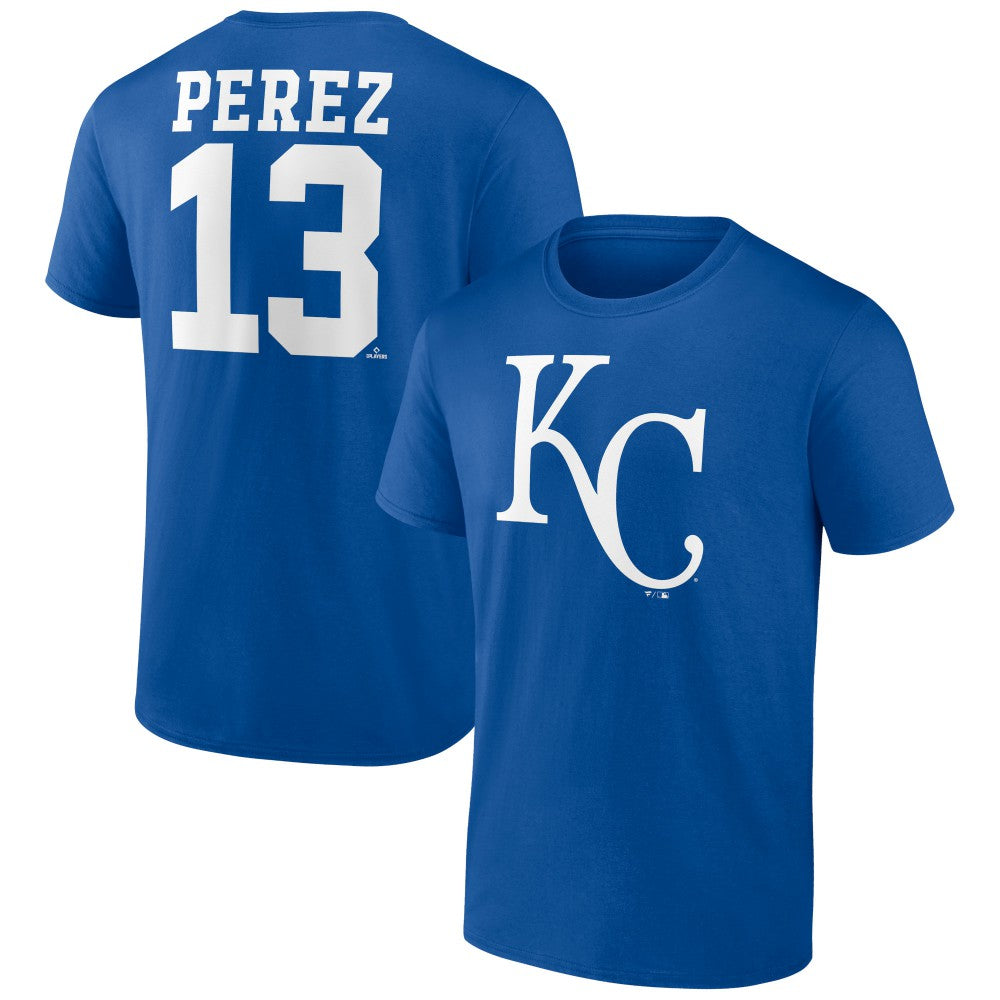 Salvador Perez Kansas City Royals Player Icon Name & Number T-Shirt - Royal T-shirts