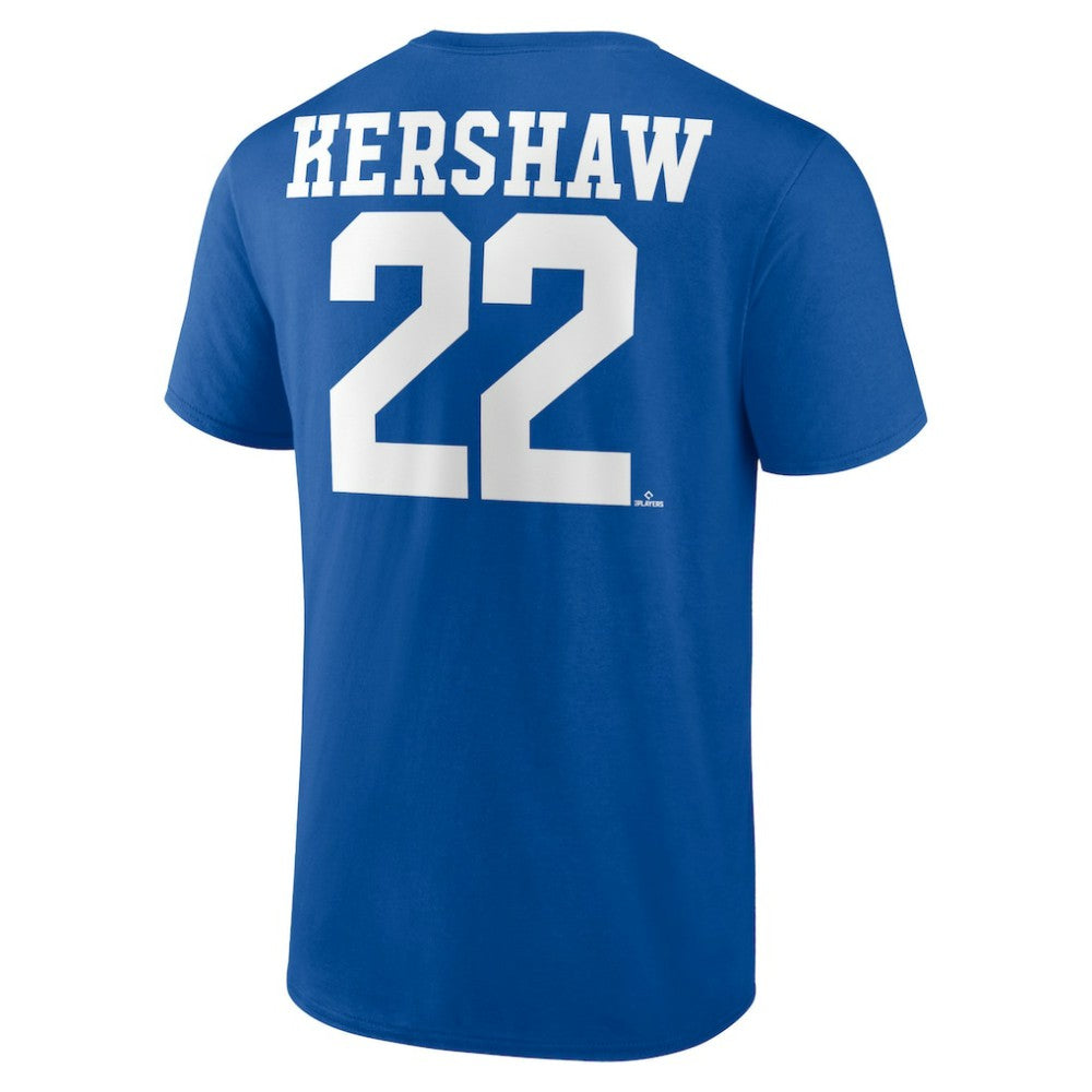 Clayton Kershaw Los Angeles Dodgers Player Icon Name & Number T-Shirt - Royal T-shirts