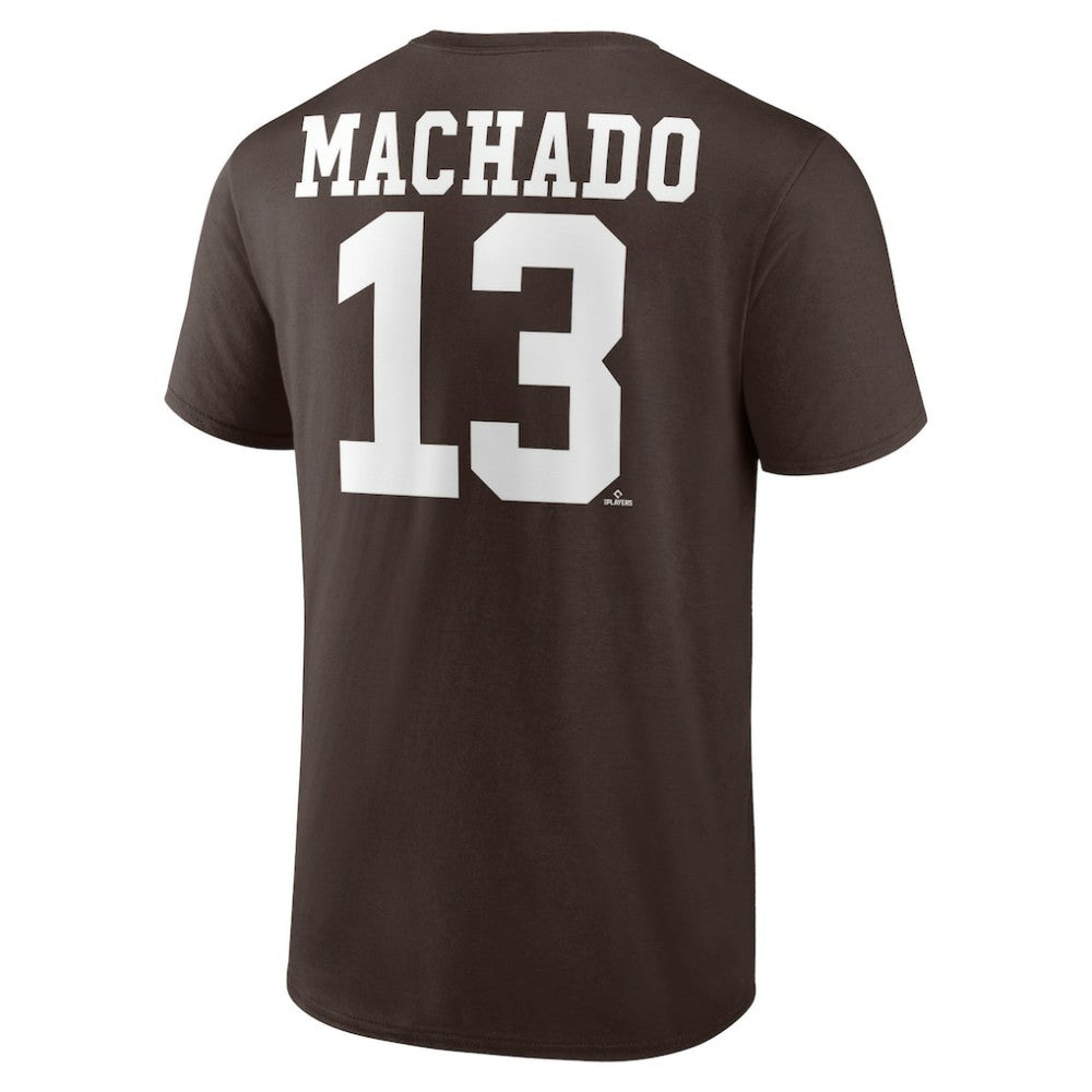 Manny Machado San Diego Padres Player Icon Name & Number T-Shirt - Brown T-shirts