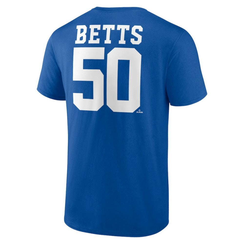 Mookie Betts Los Angeles Dodgers Player Icon Name & Number T-Shirt - Royal T-shirts