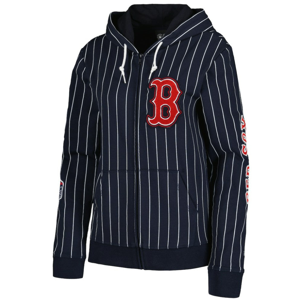 Boston Red Sox New Era Women's Pinstripe Tri-Blend Full-Zip Jacket - Navy Jackets