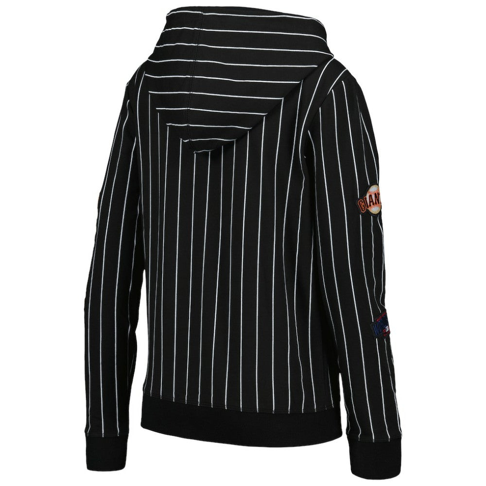 San Francisco Giants New Era Women's Pinstripe Tri-Blend Full-Zip Jacket - Black Jackets