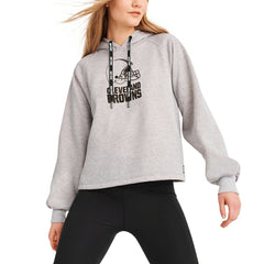Cleveland Browns DKNY Sport Women's Debbie Dolman Raglan Pullover Hoodie Heather Gray