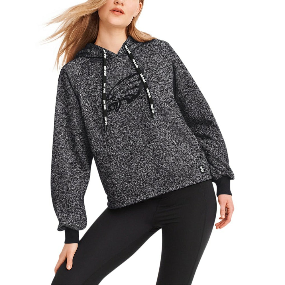 Philadelphia Eagles DKNY Sport Women's Debbie Dolman Raglan Pullover Hoodie Black