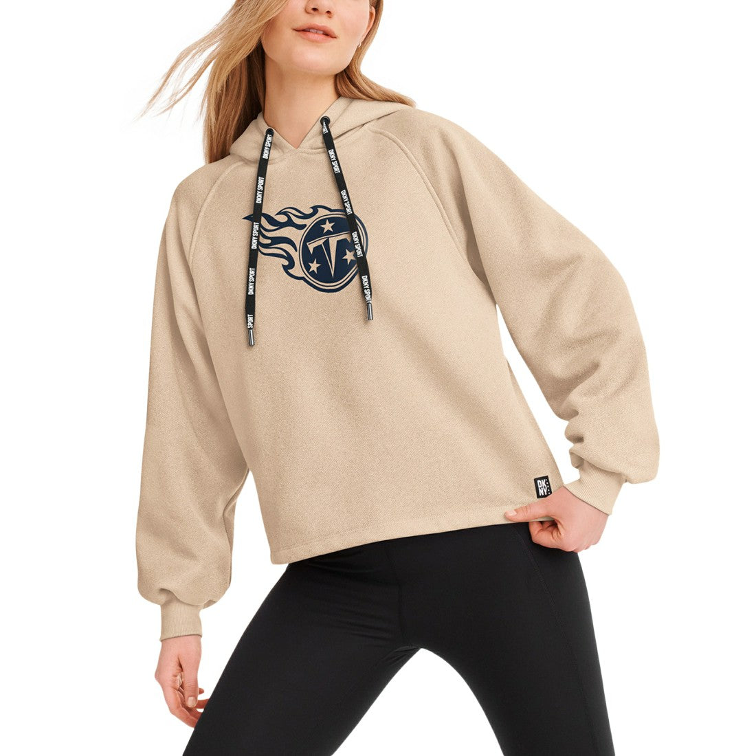 Tennessee Titans DKNY Sport Women's Debbie Dolman Raglan Pullover Hoodie Cream
