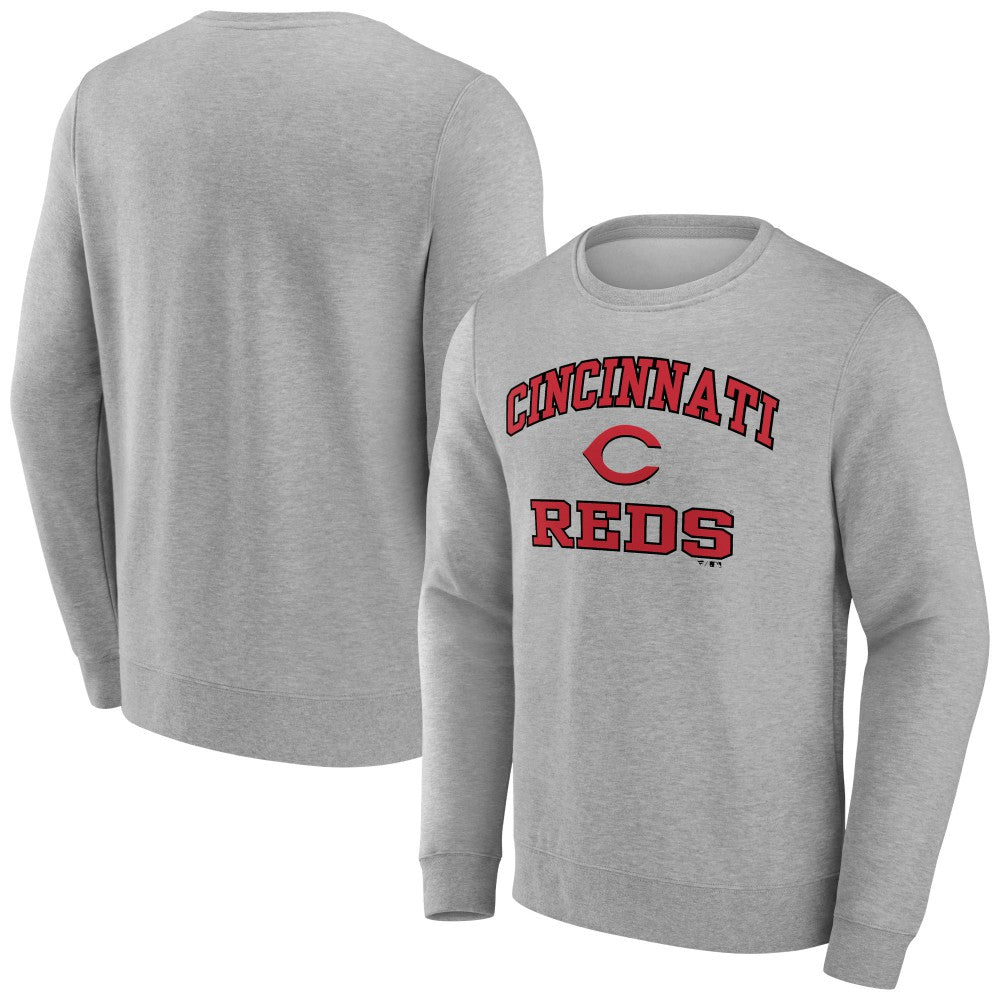 Cincinnati Reds Heart & Soul Pullover Sweatshirt - Heather Gray Pullover