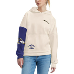 Baltimore Ravens Tommy Hilfiger Women's Harriet Pullover Hoodie Cream/Purple