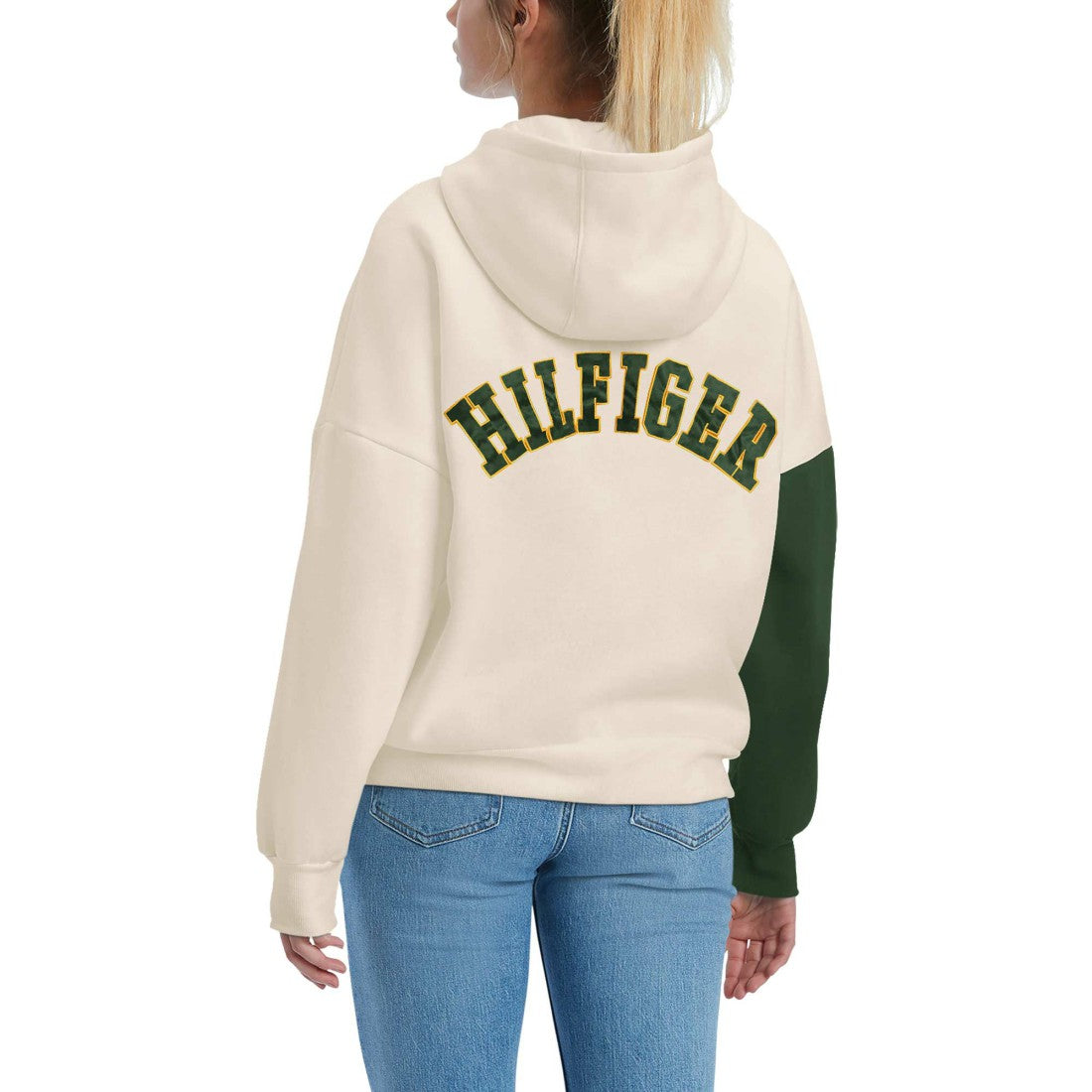 Green Bay Packers Tommy Hilfiger Women's Harriet Pullover Hoodie Cream/Green