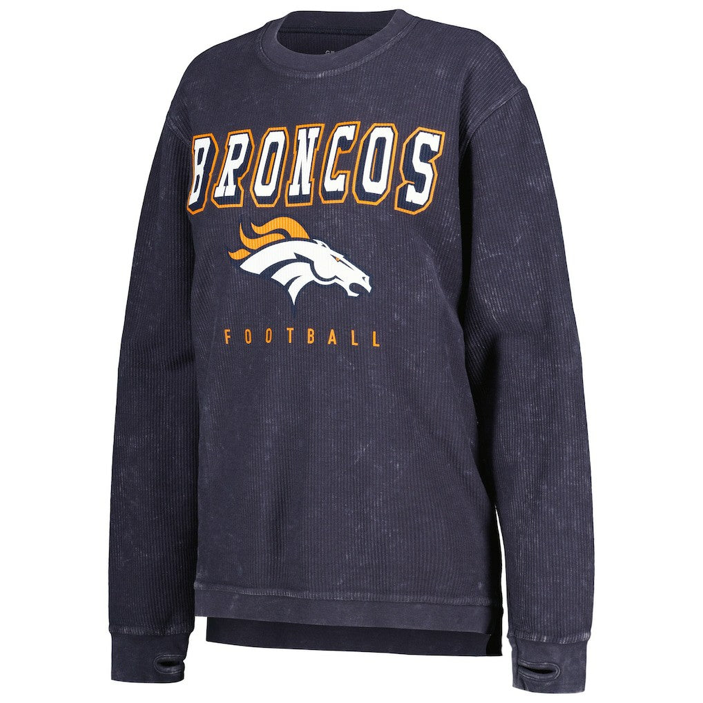 Denver Broncos G-III 4Her by Carl Banks Women's Comfy Cord Pullover Sweatshirt Navy