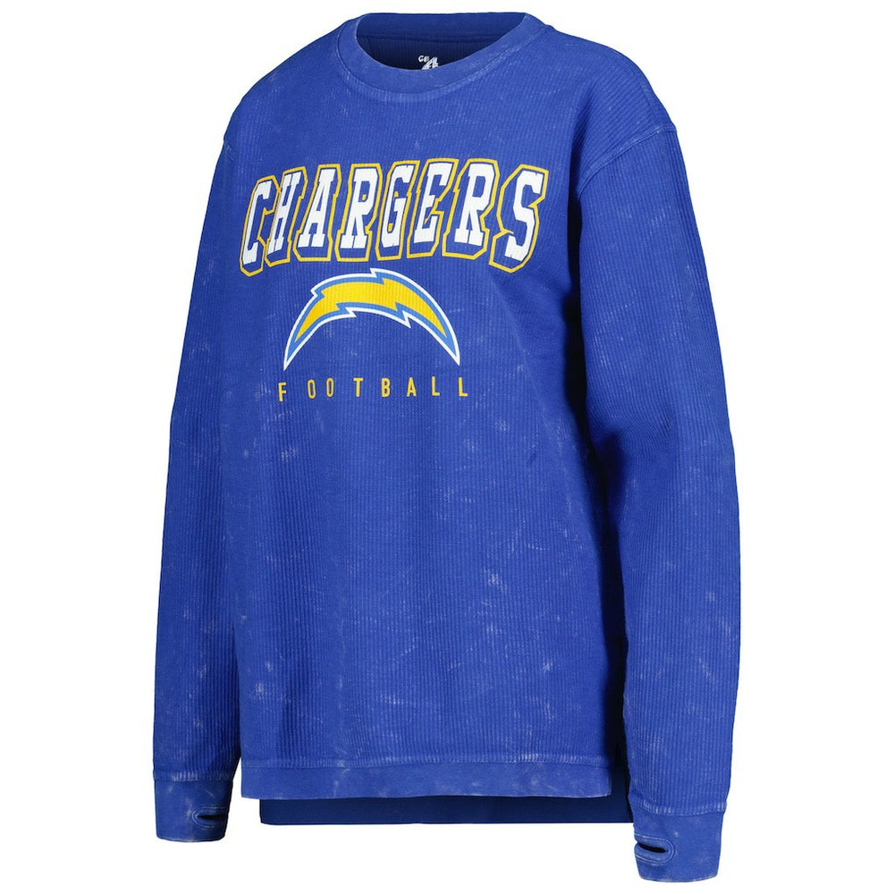 Los Angeles Chargers G-III 4Her by Carl Banks Women's Comfy Cord Pullover Sweatshirt Powder Blue
