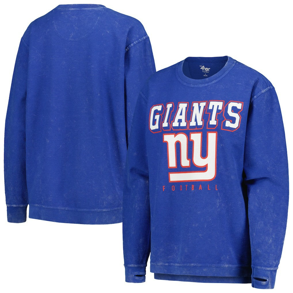 New York Giants G-III 4Her by Carl Banks Women's Comfy Cord Pullover Sweatshirt Royal