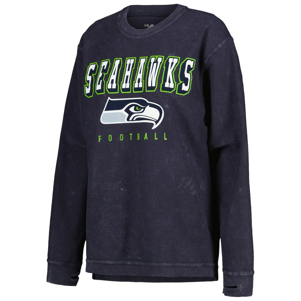 Seattle Seahawks G-III 4Her by Carl Banks Women's Comfy Cord Pullover Sweatshirt College Navy