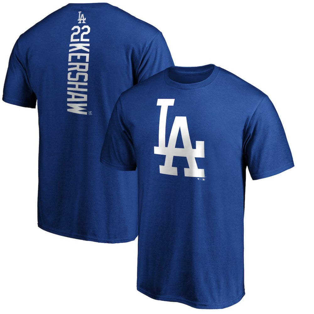 Clayton Kershaw Los Angeles Dodgers Playmaker Name & Number T-Shirt - Royal T-shirts