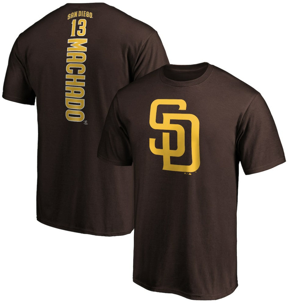 Manny Machado San Diego Padres Playmaker Name & Number T-Shirt - Brown T-shirts