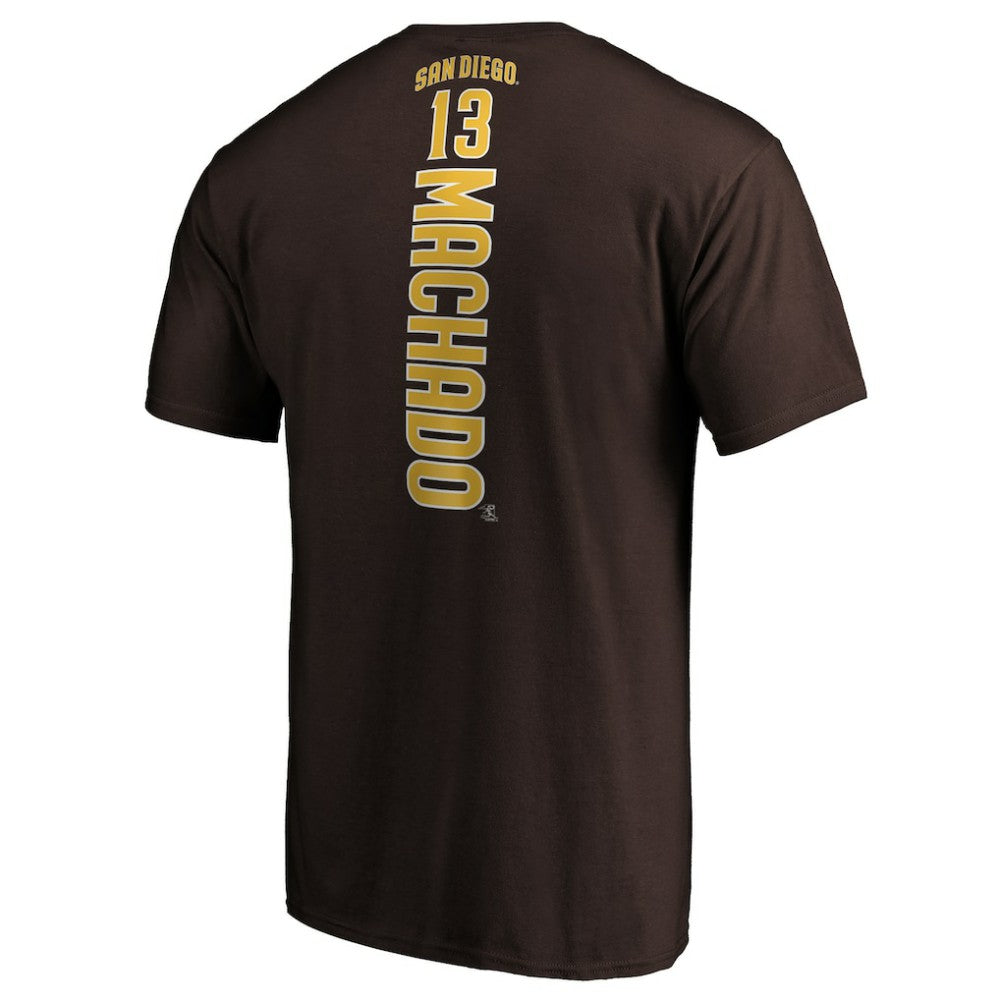 Manny Machado San Diego Padres Playmaker Name & Number T-Shirt - Brown T-shirts