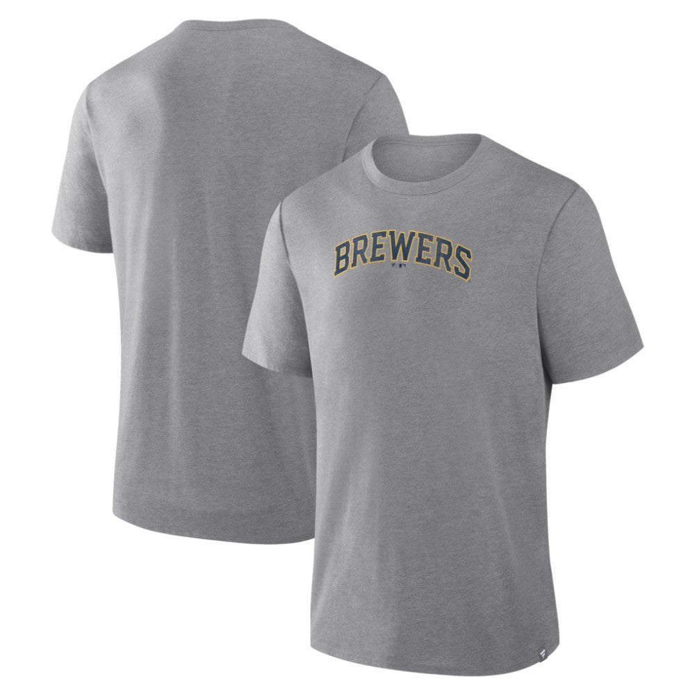 Milwaukee Brewers Fanatics Play Tribute Tri-Blend T-Shirt - Heather Gray T-shirts
