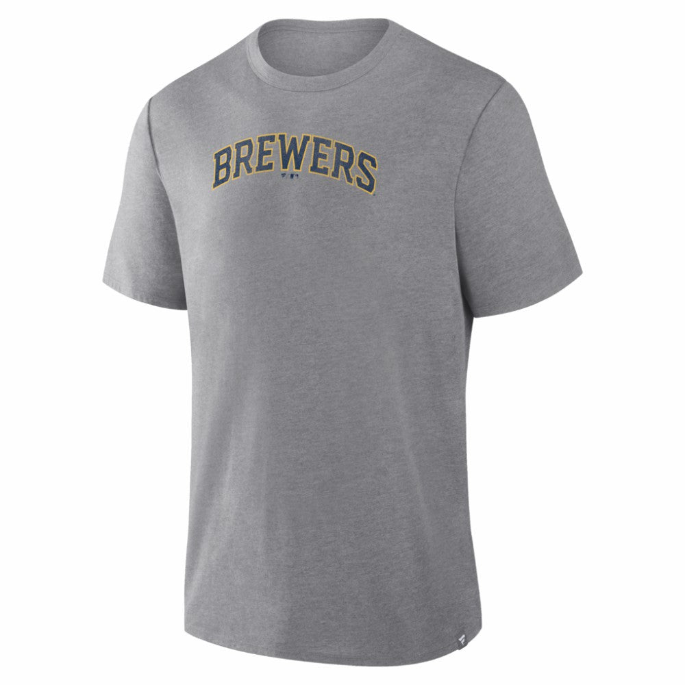 Milwaukee Brewers Fanatics Play Tribute Tri-Blend T-Shirt - Heather Gray T-shirts