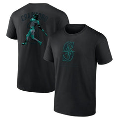 J.P. Crawford Seattle Mariners Double Play Name & Number T-Shirt - Black T-shirts