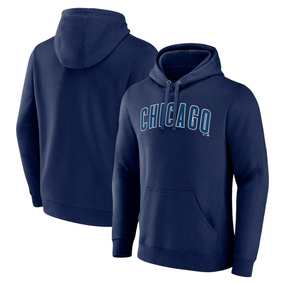 Chicago Cubs Official Wordmark Pullover Hoodie - Navy Hoodies