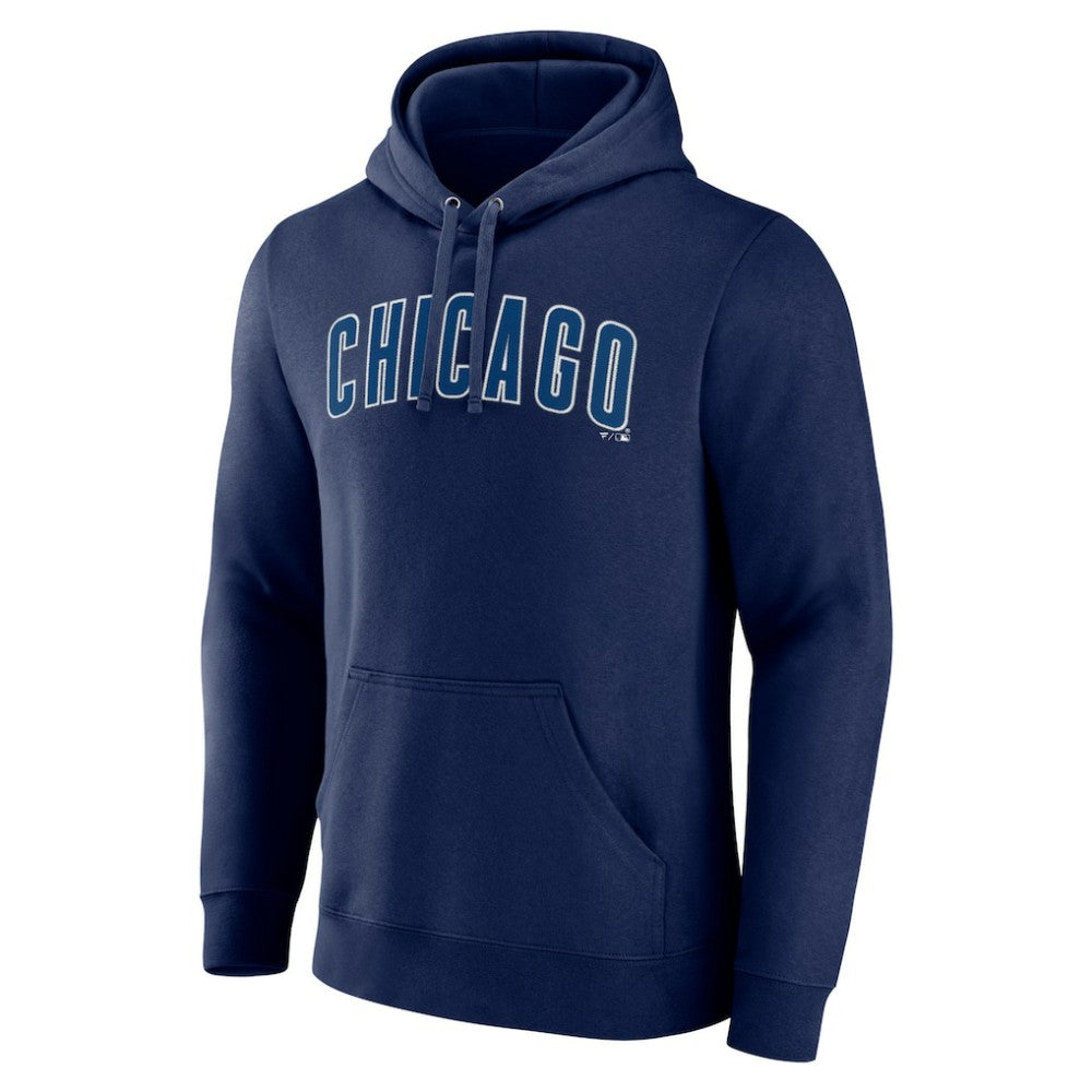 Chicago Cubs Official Wordmark Pullover Hoodie - Navy Hoodies