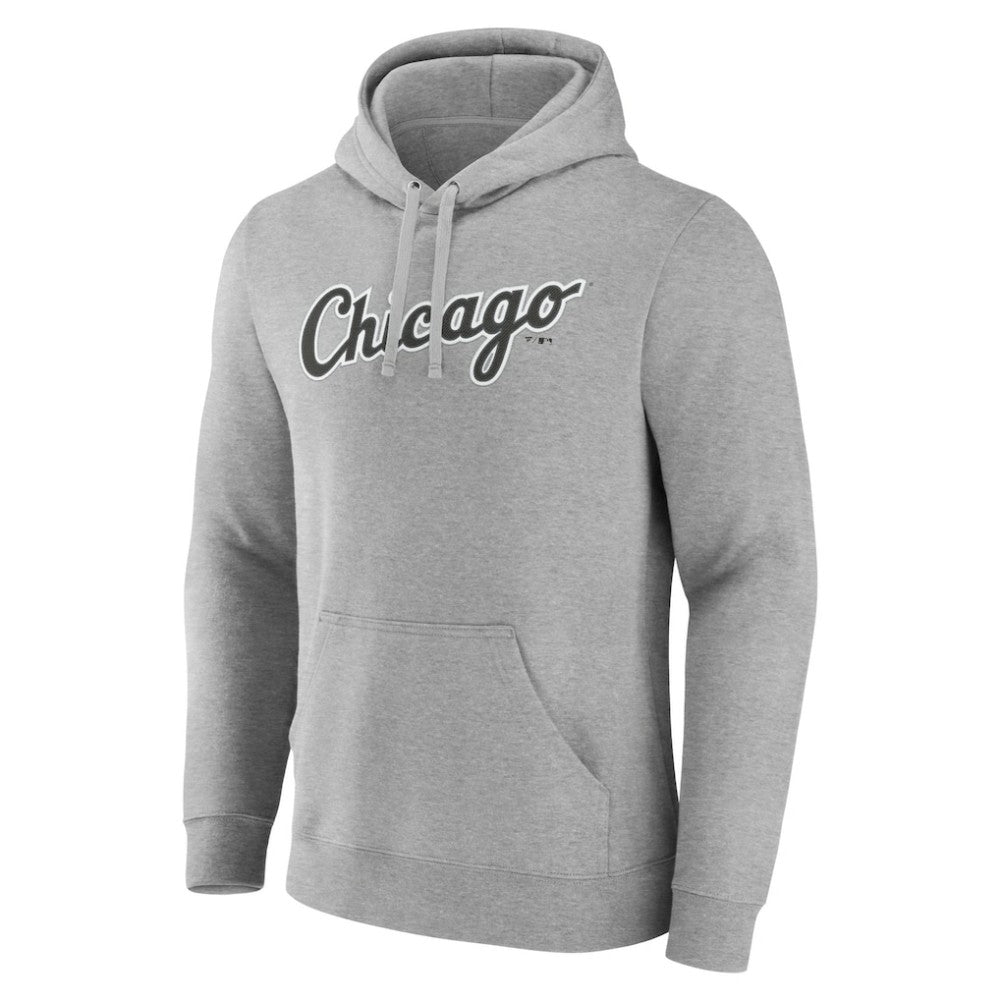 Chicago White Sox Official Wordmark Pullover Hoodie - Heather Gray Hoodies