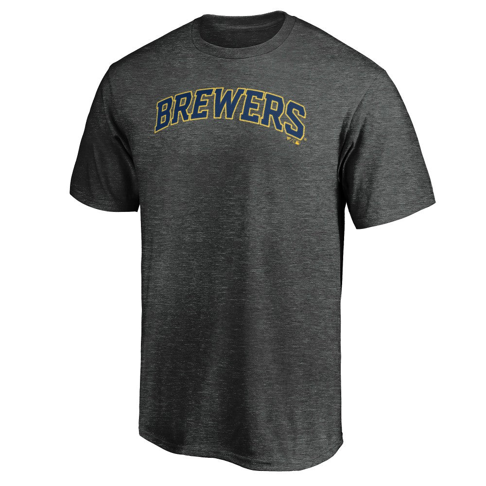 Milwaukee Brewers Official Wordmark T-Shirt - Charcoal T-shirts