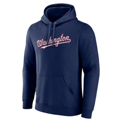 Washington Nationals Official Wordmark Pullover Hoodie - Navy Hoodies
