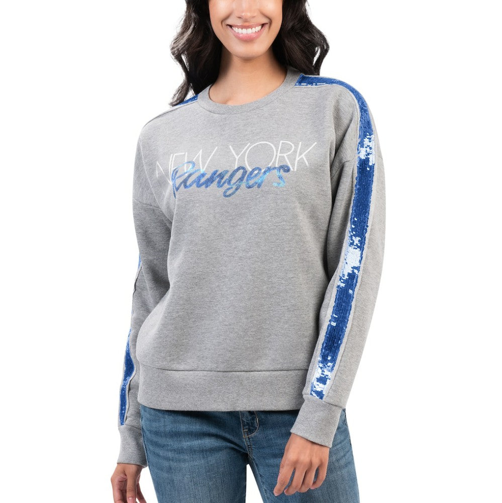 NHL New York Rangers G-III 4Her by Carl Banks Women's Penalty Box Pullover Sweatshirt - Gray