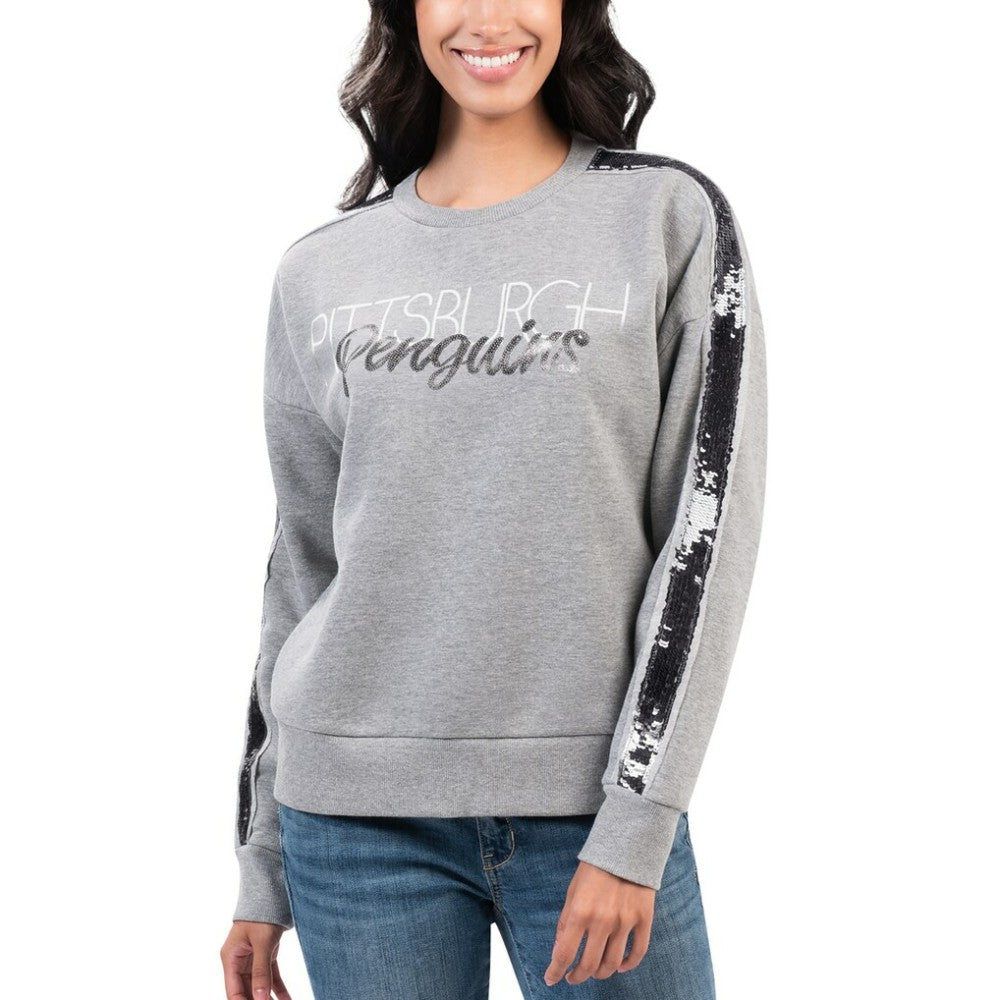 NHL Pittsburgh Penguins G-III 4Her by Carl Banks Women's Penalty Box Pullover Sweatshirt - Gray