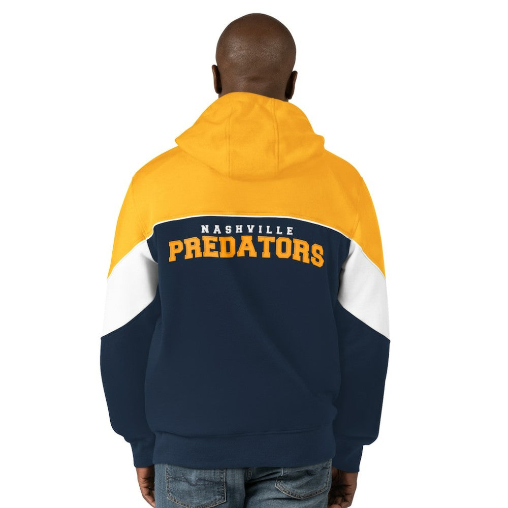 NHL Nashville Predators Starter Power Forward Full-Zip Hoodie - Navy/Gold