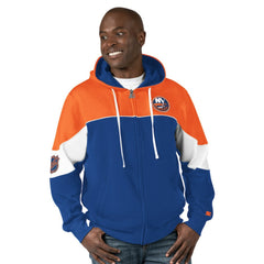NHL New York Islanders Starter Power Forward Full-Zip Hoodie - Royal/Orange