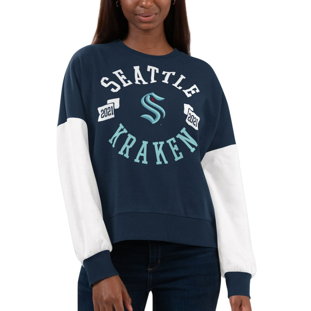 NHL Seattle Kraken G-III 4Her by Carl Banks Women's Team Pride Pullover Sweatshirt - Deep Sea Blue