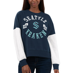 NHL Seattle Kraken G-III 4Her by Carl Banks Women's Team Pride Pullover Sweatshirt - Deep Sea Blue