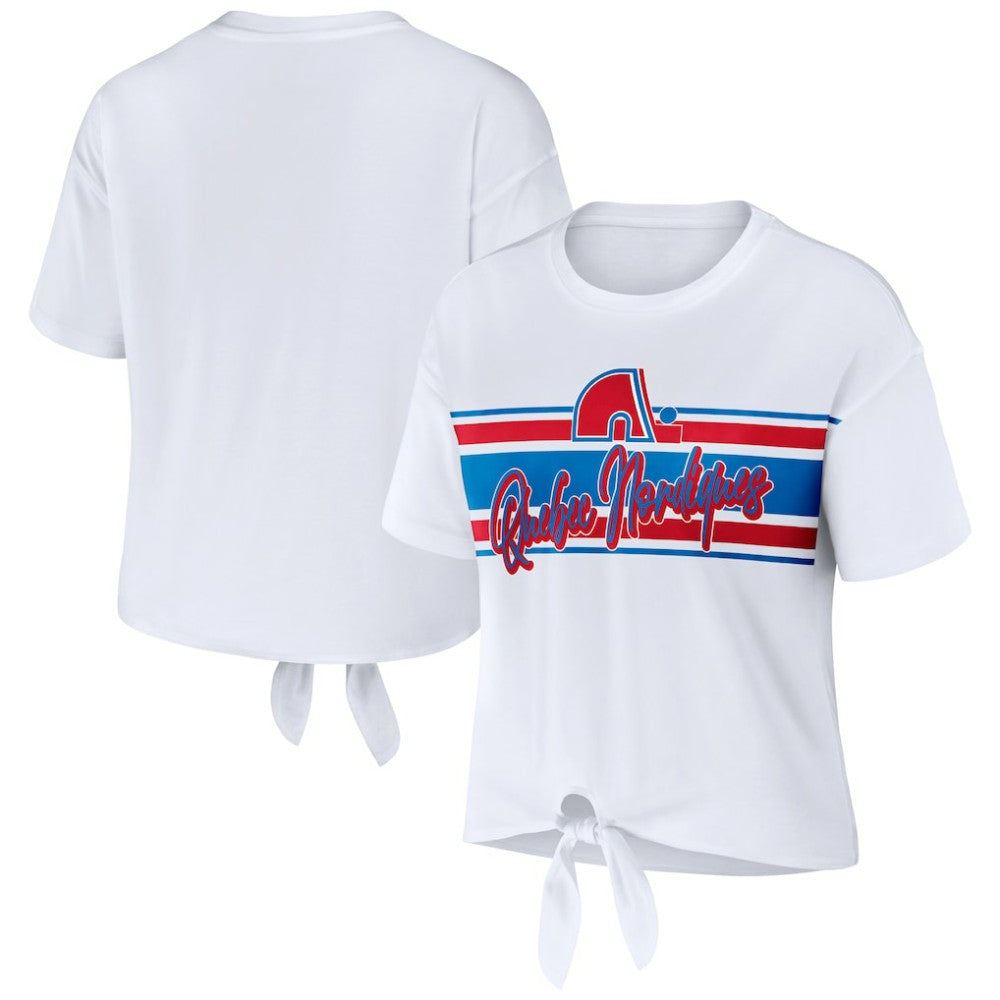 NHL Colorado Avalanche WEAR by Erin Andrews Women's Front Knot T-Shirt - White