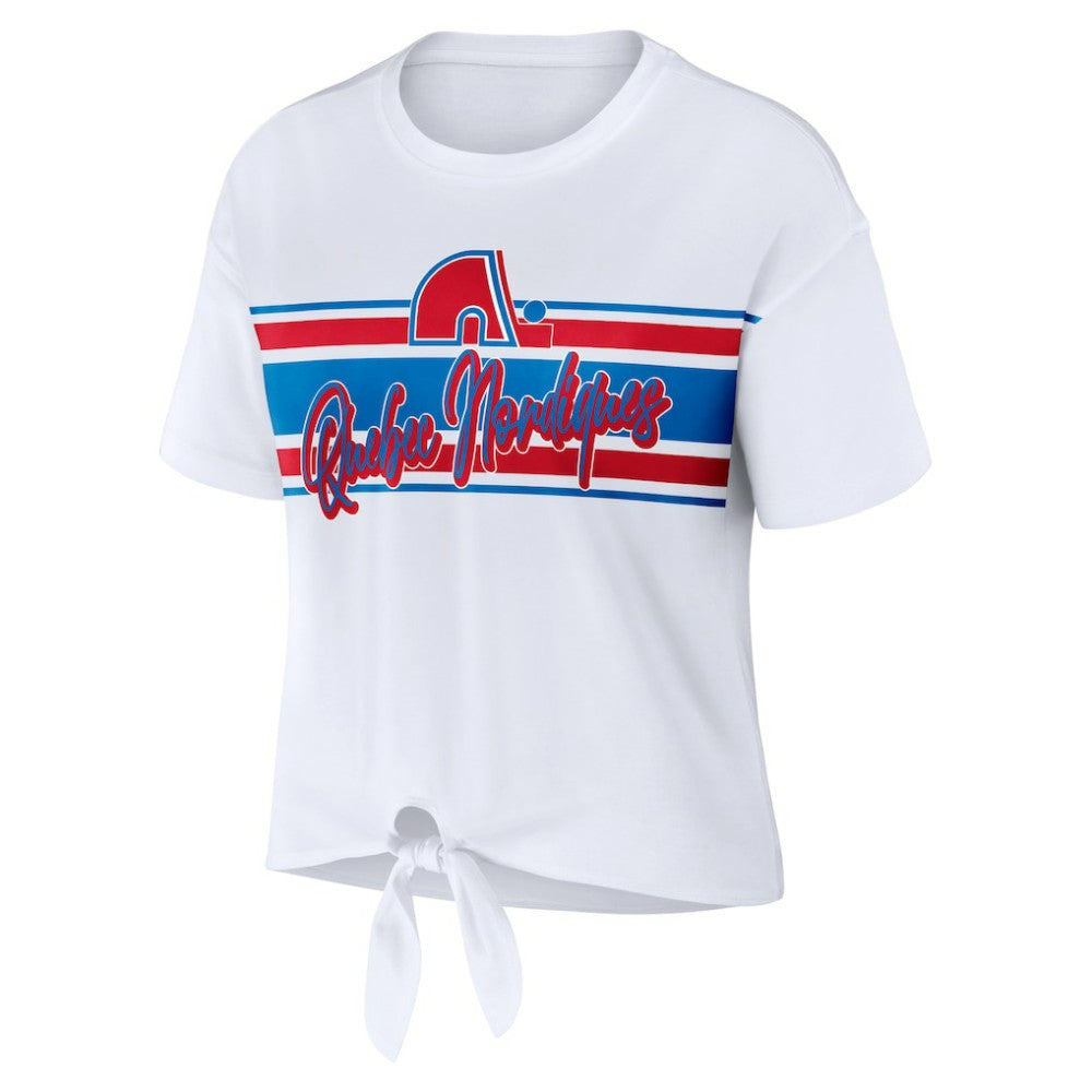 NHL Colorado Avalanche WEAR by Erin Andrews Women's Front Knot T-Shirt - White