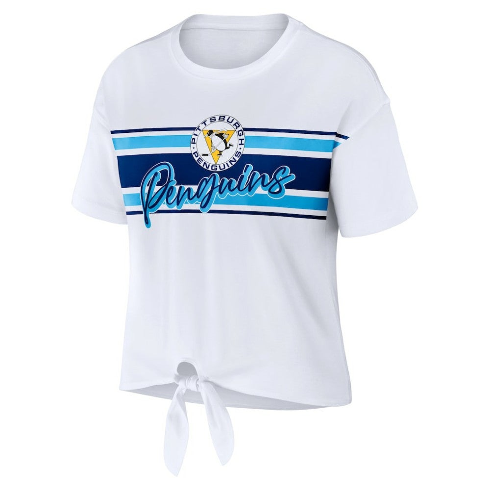 NHL Pittsburgh Penguins WEAR by Erin Andrews Women's Front Knot T-Shirt - White