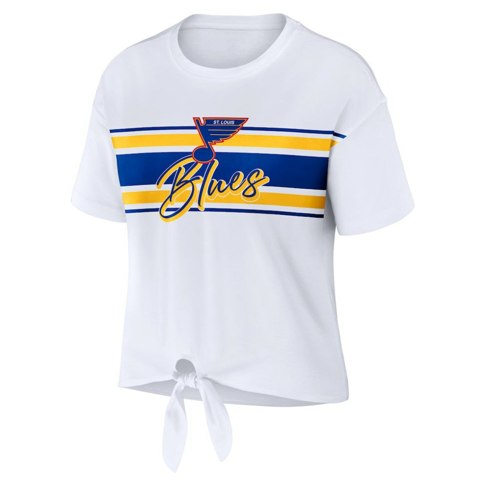 NHL St. Louis Blues WEAR by Erin Andrews Women's Front Knot T-Shirt - White