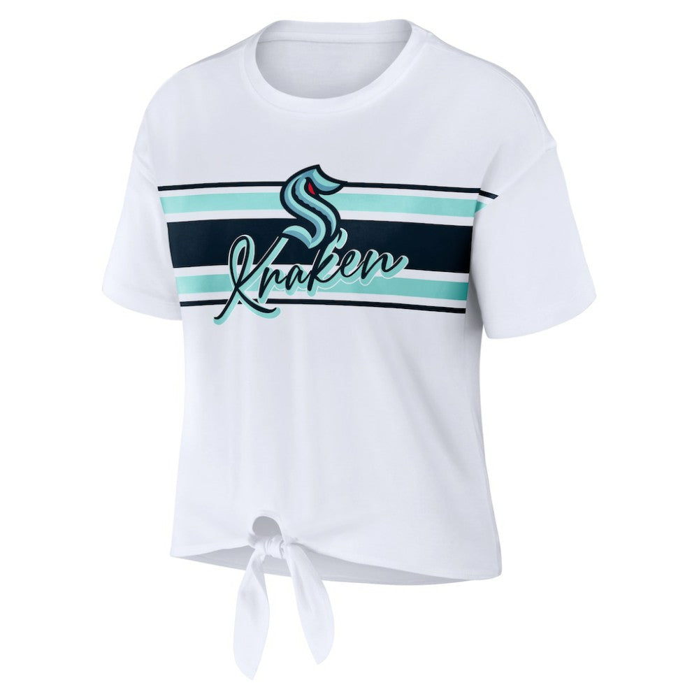 NHL Seattle Kraken WEAR by Erin Andrews Women's Front Knot T-Shirt - White