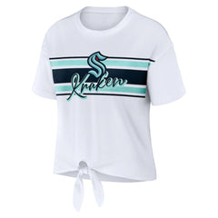 NHL Seattle Kraken WEAR by Erin Andrews Women's Front Knot T-Shirt - White