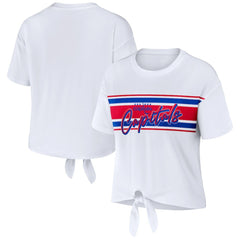 NHL Washington Capitals WEAR by Erin Andrews Women's Front Knot T-Shirt - White