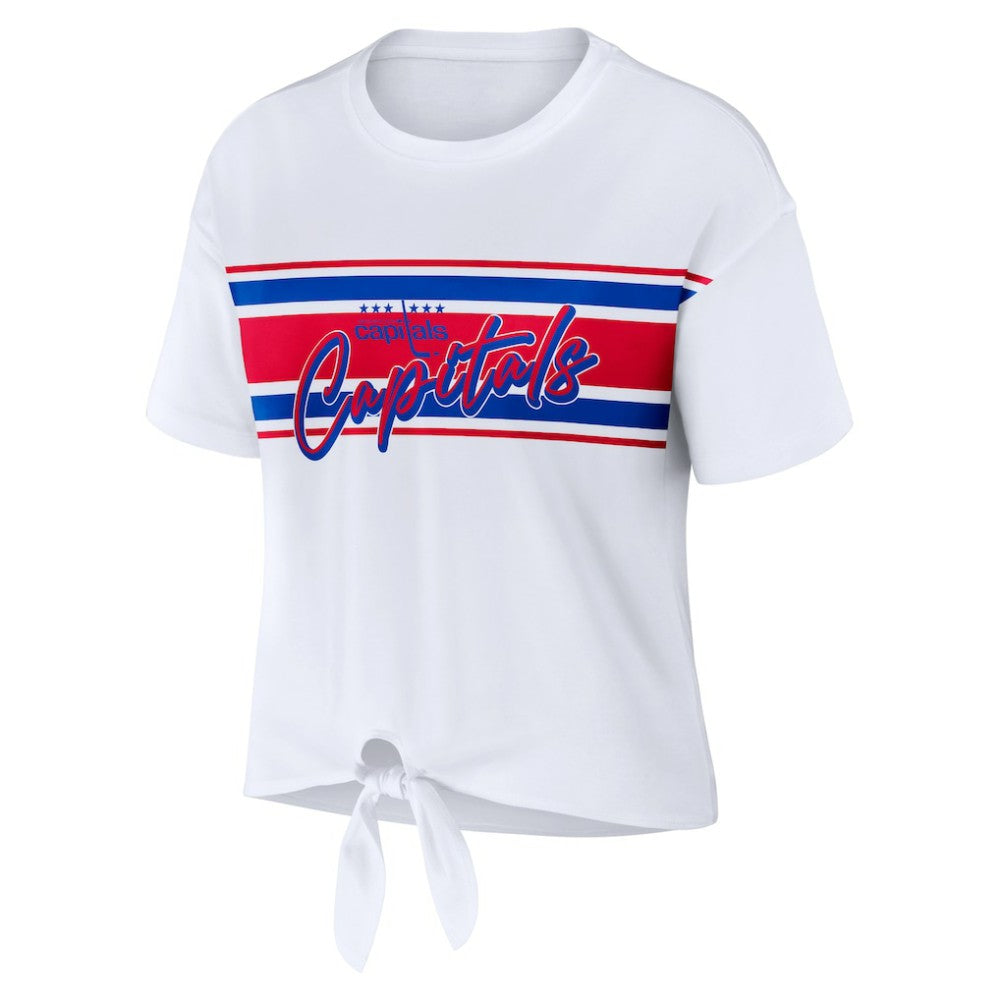 NHL Washington Capitals WEAR by Erin Andrews Women's Front Knot T-Shirt - White