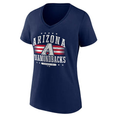 Arizona Diamondbacks Women's Americana Team V-Neck T-Shirt - Navy T-shirts
