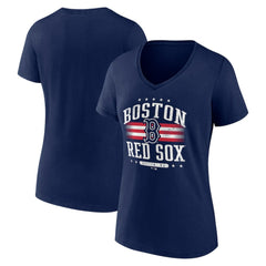 Boston Red Sox Women's Americana Team V-Neck T-Shirt - Navy T-shirts