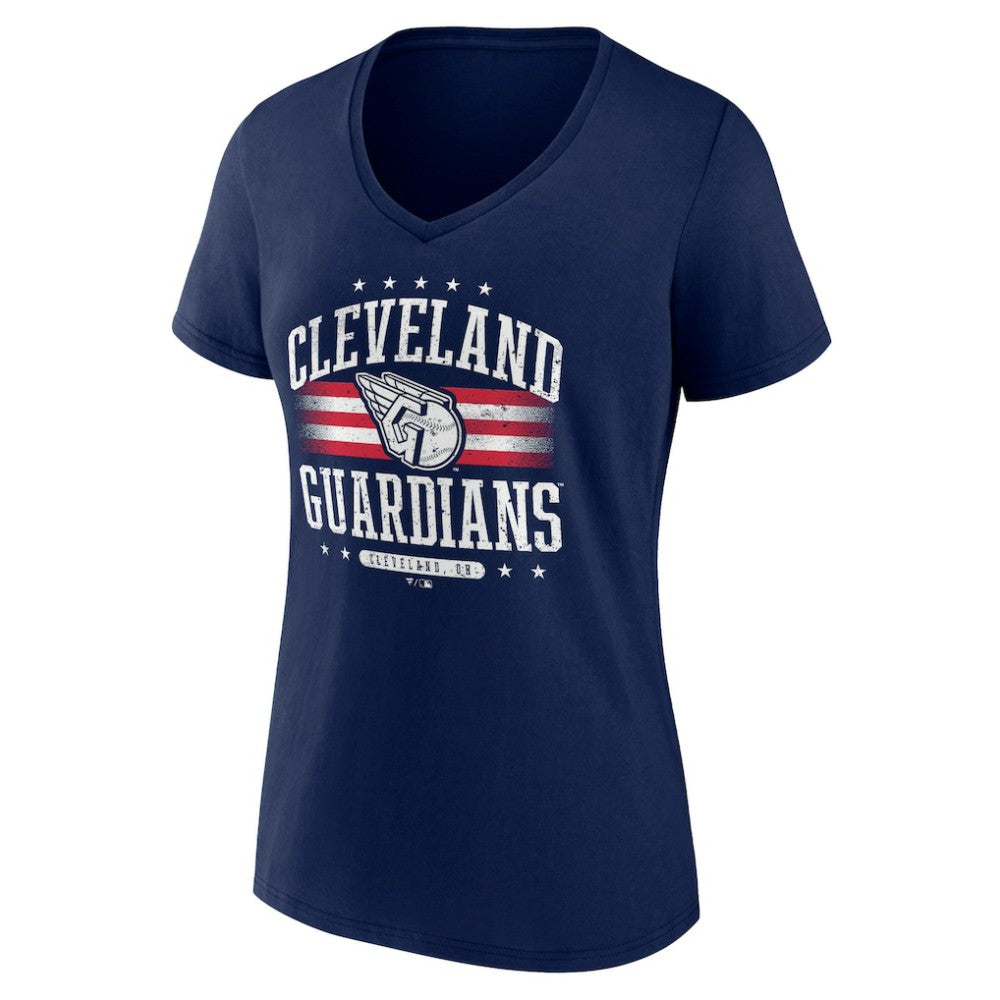 Cleveland Guardians Women's Americana Team V-Neck T-Shirt - Navy T-shirts
