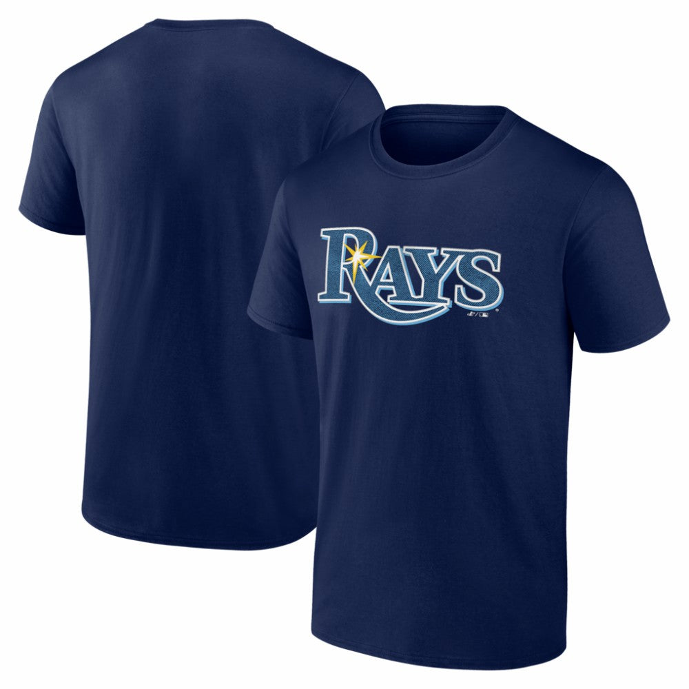 Tampa Bay Rays Logo Athletic Wordmark T-Shirt - Navy T-shirts