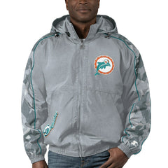 Miami Dolphins Starter Thursday Night Gridiron Throwback Full-Zip Jacket Gray