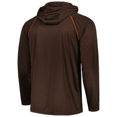 Cleveland Browns Starter Gridiron Classics Throwback Raglan Long Sleeve Hooded T-Shirt Brown
