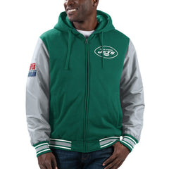 New York Jets G-III Sports by Carl Banks Player Option Full-Zip Hoodie Green/Gray