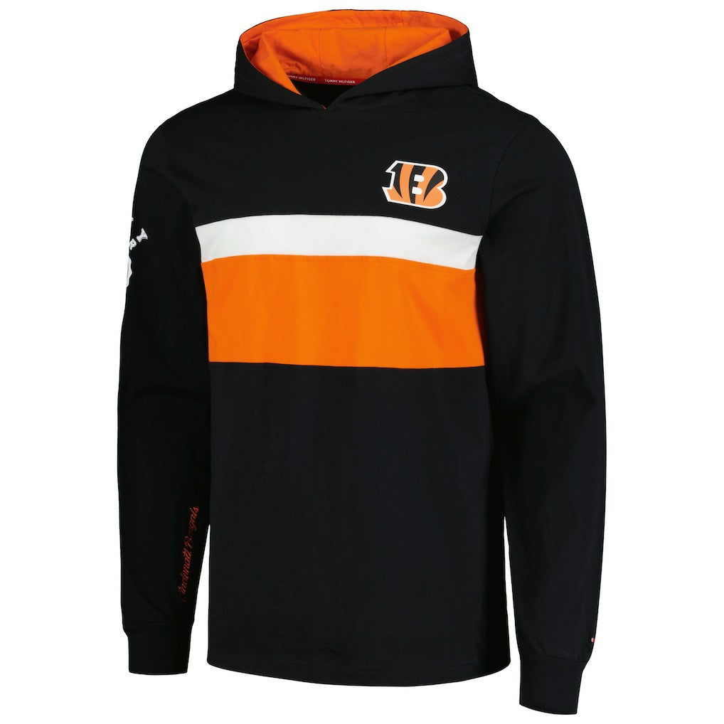 Cincinnati Bengals Tommy Hilfiger Morgan Long Sleeve Hoodie T-Shirt Black
