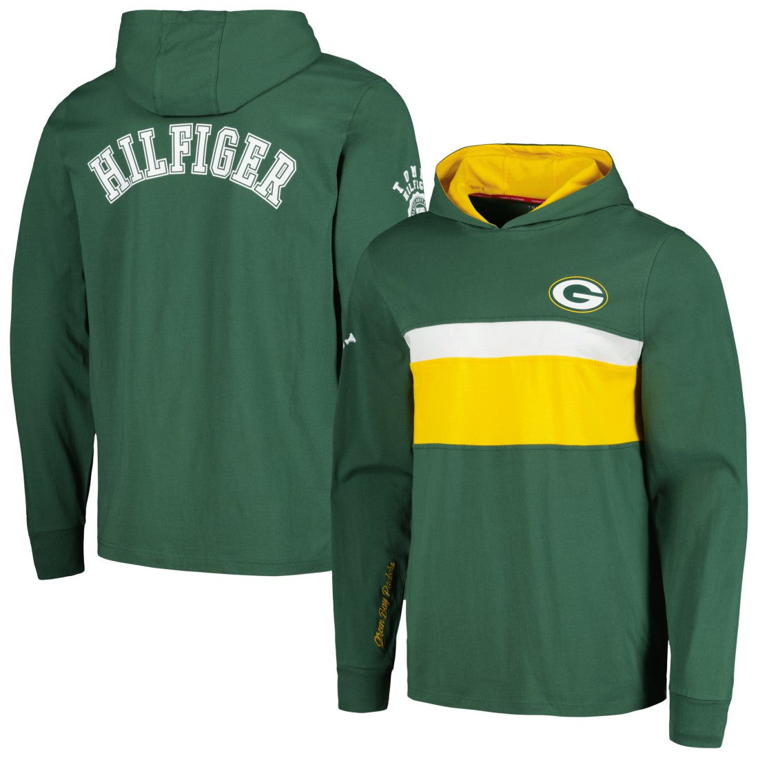Green Bay Packers Tommy Hilfiger Morgan Long Sleeve Hoodie T-Shirt Green